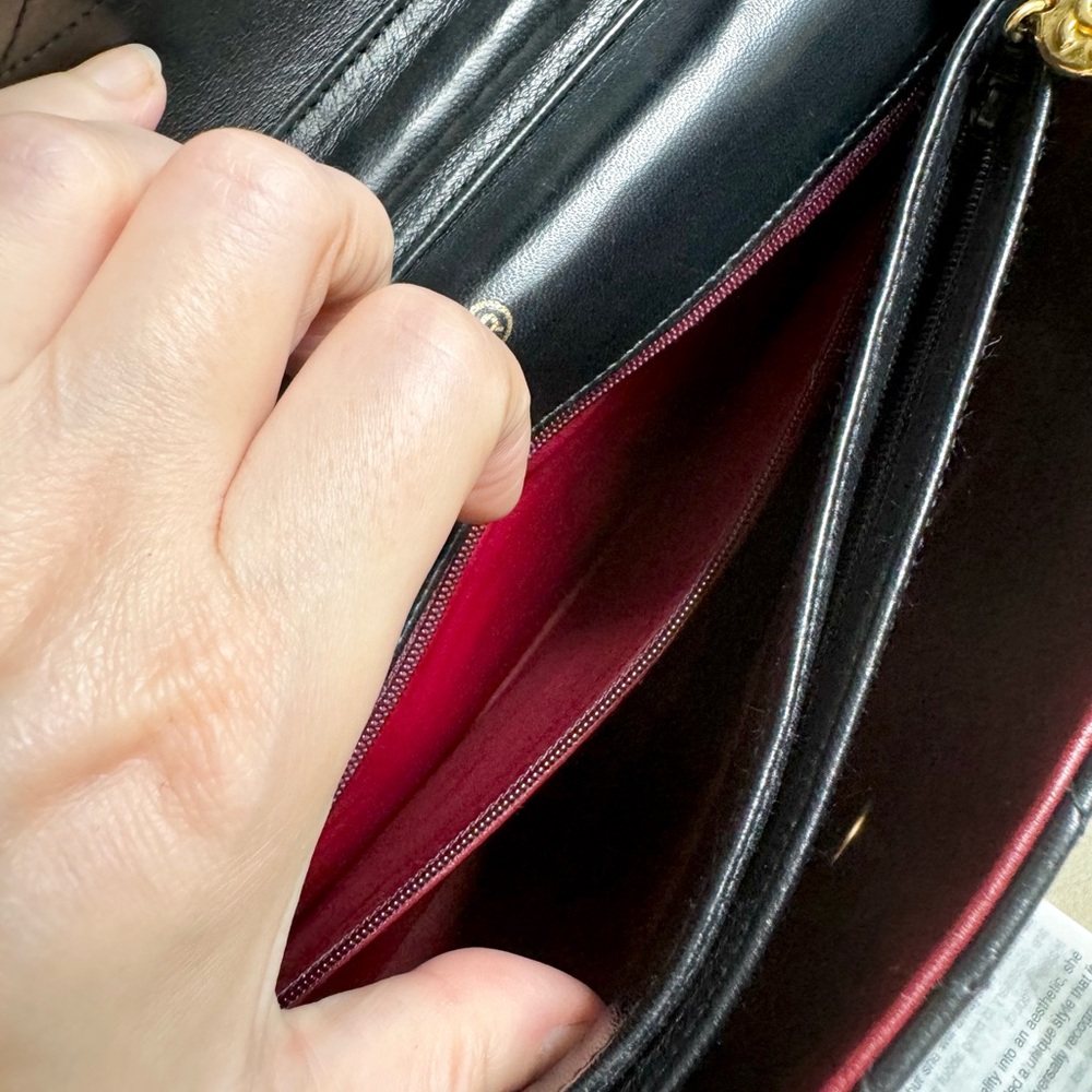 SOLD - 💎 AUTH Chanel Vintage Classic Single Flap Bag Quilted Lambskin Large - Picture 11 of 15